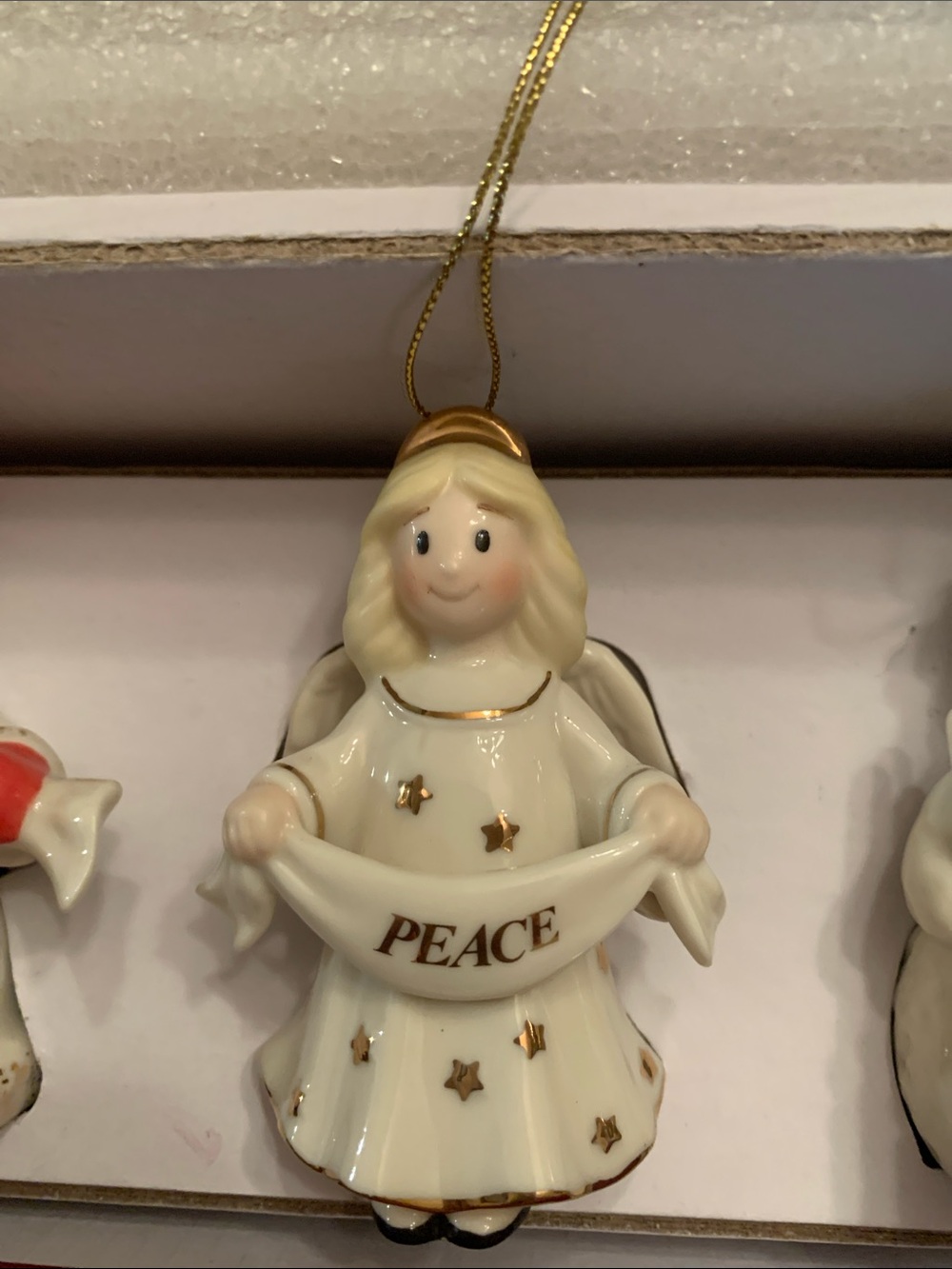 Lenox Cream & Gold Santa, Angel & Snowman Ornament Trio Collectible - Picture 3 of 7